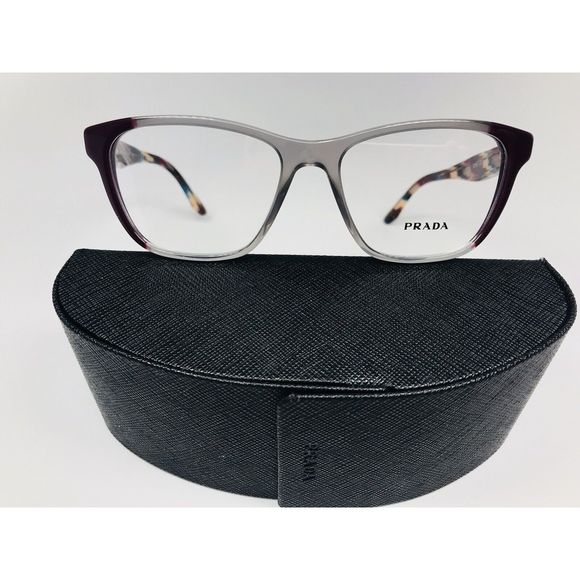 New Prada VPR 04T VYN-1O1 Gray & Burgundy w/Multi Colored Temples 52mm w/Case - Picture 2 of 9